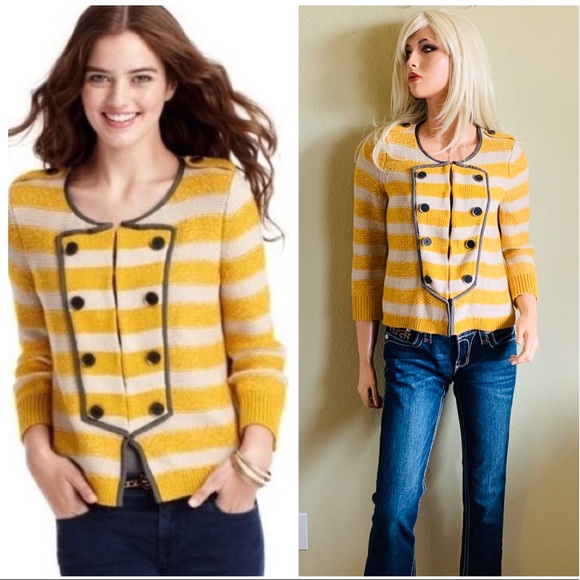 3785 Mustard Striped Cardigan